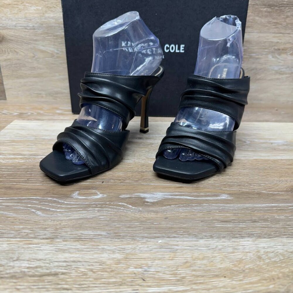 Kenneth Cole Heidi Slip On Ruched High Heel Sandals Women's Size 8